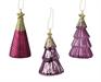 PENDENTE ALBERO FUCSIA IN VETRO CON STELLA GLITTER ORO H.12,6 CM
