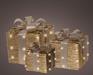 PACCHI REGALO ORO LUMONISI LED BIANCO CALDO SET 3 PZ