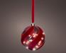 PALLINA DI NATALE IN VETRO DECO ROSSA CON 40 LED BIANCO CALDO 20
