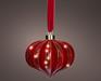 PALLINA DI NATALE FORMA CIPOLLA VETRO DECO ROSSA 15 LED BIANCO C