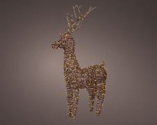 RENNA IN VIMINI MARRONE LUMINOSA 360 LED CLASSIC H.104X60X24CM