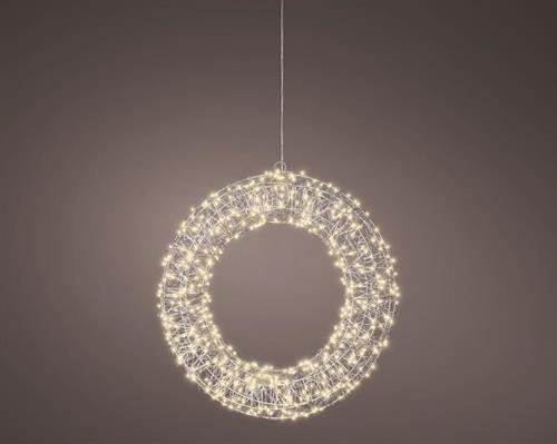 GHIRLANDA DI MICROLED METALLO 500 LED BIANCO CALDO H.38X38X7CM