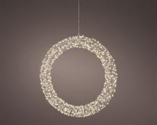 GHIRLANDA DI MICROLED METALLO 720 LED BIANCO CALDO H.58X58X7CM