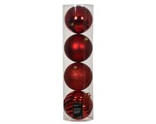 PALLINE DI NATALE ROSSE GLITTER / OPACO / LUCIDO /FANTASIA 4 PZ