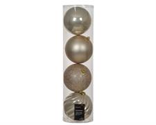 PALLINE DI NATALE PERLA GLITTER/OPACO/LUCIDO/FANTASIA 4 PZ 14CM