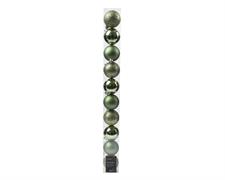 PALLINE DI NATALE VERDE ROSMARINO LUCIDE OPACHE GLITTER 10PZ 6CM