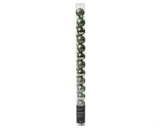 PALLINE DI NATALE VERDE ROSMARINO LUCIDE OPACHE GLITTER 14PZ 3CM