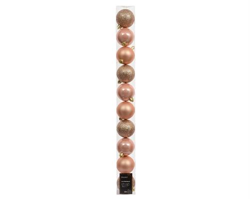 PALLINE DI NATALE PESCA OPACHE GLITTER LUCIDE 10PZ 6CM