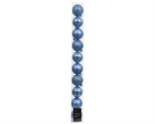 PALLINE DI NATALE AZZURRO CIELO OPACHE GLITTER LUCIDE 10PZ 6CM