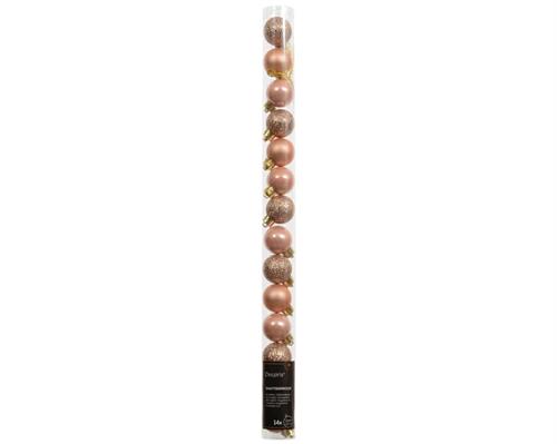 PALLINE DI NATALE PESCA OPACHE GLITTER LUCIDE 14PZ 3CM