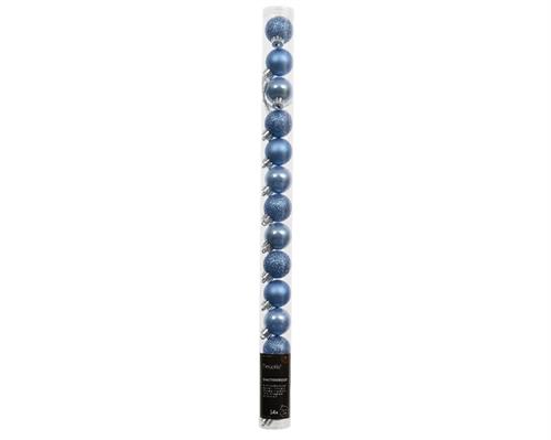 PALLINE DI NATALE AZZURRO CIELO OPACHE GLITTER LUCIDE 14PZ 3CM