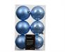 PALLINE DI NATALE AZZURRO CIELO LUCIDE OPACHE 6 PZ 8 CM