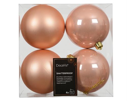 PALLINE DI NATALE PESCA LUCIDE OPACHE 4 PZ 10 CM