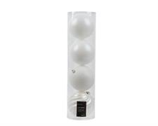 PALLINE DI NATALE BIANCHE LUCIDE GLITTER OPACHE FANTASIA 4 PZ 14