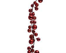 GHIRLANDA DI PALLINE ROSSE LUCIDE OPACHE 180 CM