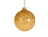 PALLINA DI NATALE IN VETRO ORO TRASPARENTE CON GLITTER 8 CM
