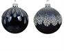 PALLINA IN VETRO BLU LUCIDA OPACA CON GLITTER ARGENTO 8 CM 1 PZ