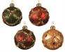 PALLINA DI NATALE IN VETRO OPACO CON GLITTER E PERLINE 8 CM ASS