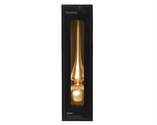 PUNTALE PER ALBERO IN VETRO OPACO ORO CHIARO H.26X6 CM