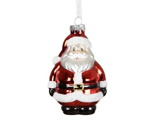 PENDENTE PER ALBERO BABBO NATALE IN VETRO H.11,6 CM