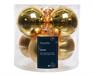 PALLINE DI NATALE VETRO ORO CHIARO LUCIDE/OPACHE 8 CM 6 PZ
