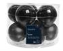 PALLINE DI NATALE IN VETRO NERO LUCIDE OPACHE 6 CM 10 PZ