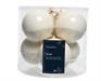 PALLINE DI NATALE IN VETRO BIANCO LANA LUCIDE OPACHE 8 CM 6 PZ