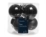 PALLINE DI NATALE IN VETRO NERE LUCIDE OPACHE 8CM 6PZ