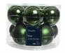 PALLINE DI NATALE IN VETRO VERDE PINO LUCIDE OPACHE 6CM 10PZ