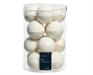 PALLINE DI NATALE  VETRO BIANCO LANA LUCIDE OPACHE 16PZ 8CM