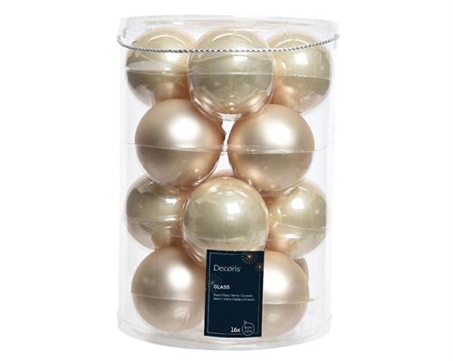 PALLINE DI NATALE  VETRO PERLA LUCIDE OPACHE 16PZ 8CM