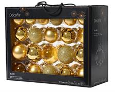 PALLINE DI NATALE ORO CHIARO ASSORTITE 42 PZ 7 CM