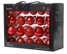 PALLINE DI NATALE ROSSE ASSORTITE 42 PZ 7 CM