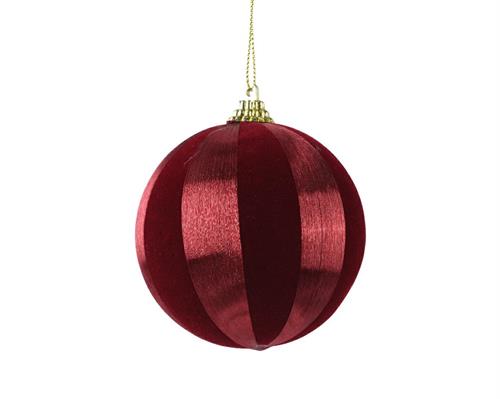 PALLINA IN SCHIUMA DECORATA INTESSUTO BORDEAUX LUCIDO/OPACO 8CM