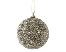 PALLINA IN SCHIUMA DECORATA CON PERLINE CHAMPAGNE 8 CM