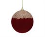 PALLINA DI NATALE BORDEAUX CON GLITTER E LUSTRINI 10 CM