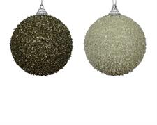 PALLINA DI NATALE IN SCIUMA CON PAILLETTES 8 CM ASSORTITA