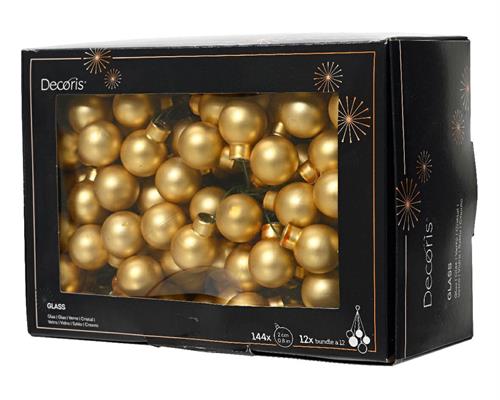PALLINE DI NATALE A GRAPPOLO ORO OPACO 2 CM 12 PZ