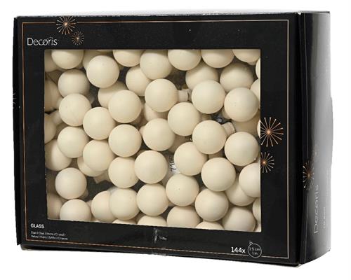 PALLINE DI NATALE A GRAPPOLO BIANCO LANA 2,5 CM 12 PZ