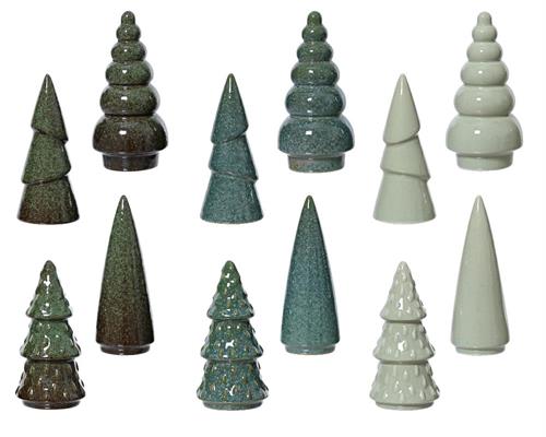 ALBERO IN PORCELLANA LUCIDA H.15 CM 12 ASS