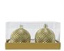 CANDELA A FORMA DI PALLINA DI NATALE ORO GLITTER 2 PZ 6,5 CM