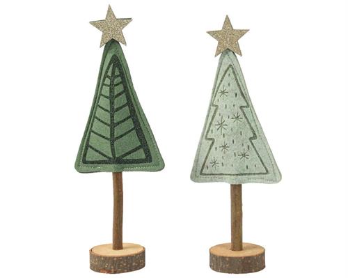 ALBERO IN FELTRO SU BASE IN LEGNO H.27X11X6 CM ASSORTITO