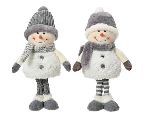 PUPAZZO DI NEVE CON CAPPELLO E SCIARPA IN POLIESTERE H.37 CM ASS