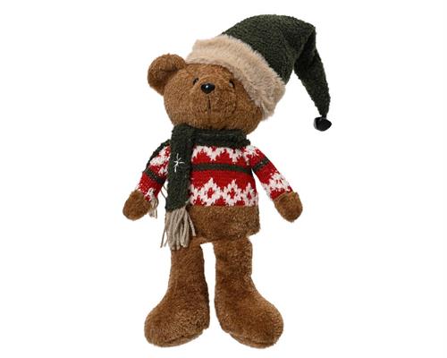 ORSETTO CON PULLOVER NATALIZIO SCIARPA E CAPPELLO H.39 CM