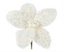STELLA DI NATALE CON CLIP IN PELLICCIA CREMA CON GLITTER 18X6 CM