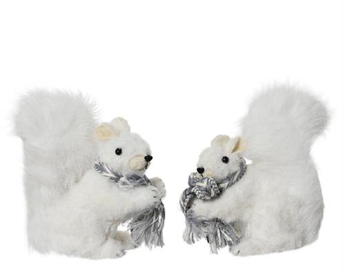 SCOIATTOLO BIANCO GLITTER  CON SCIARPA 15X7X13 CM 1 PZ ASSORTITO