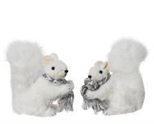 SCOIATTOLO BIANCO GLITTER  CON SCIARPA 15X7X13 CM 1 PZ ASSORTITO