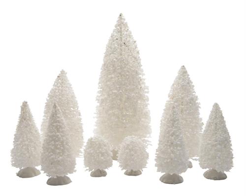 ALBERI BIANCHI INNEVATI PER VILLAGGIO DI NATALE 9 PZ