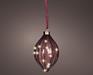 PALLINA DI NATALE FORMA OLIVA LUMINOSA IN VETRO BORDEAUX 40 LED