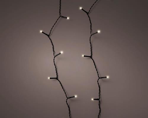 LUCI DI NATALE 368 LED BIANCO CALDO CAVO NERO 27,5 MT A BATTERIE